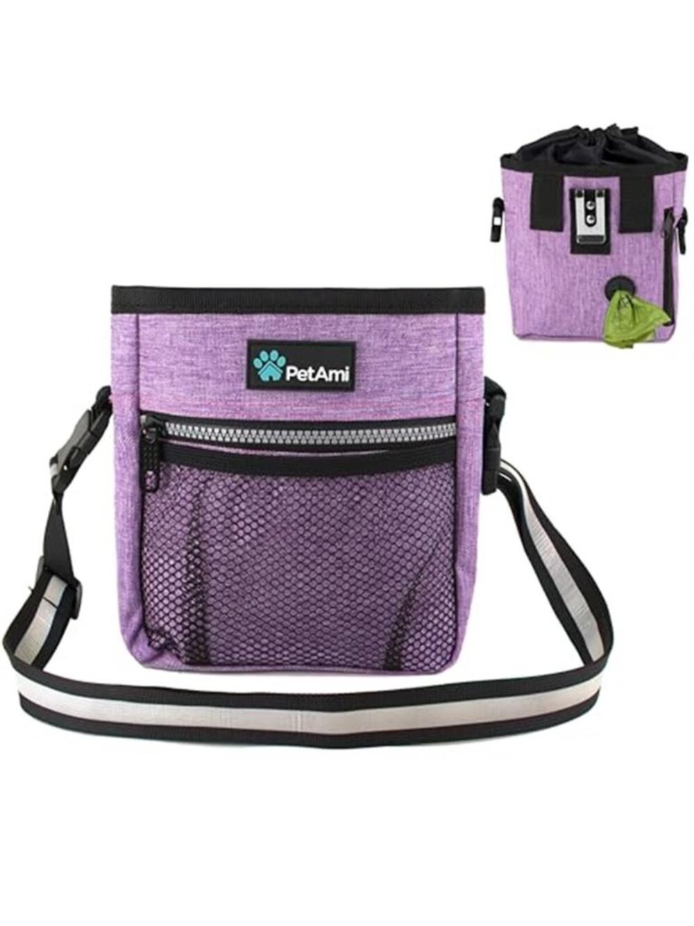 Hands Free Dog Treat Pouch for Training and Walking Purple